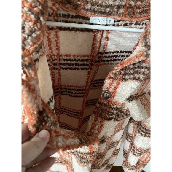 Vintage Women Fall Plaid Sherpa Like Jacket- Comfy, Oversized Long Sleeve Warm - Picture 5 of 8